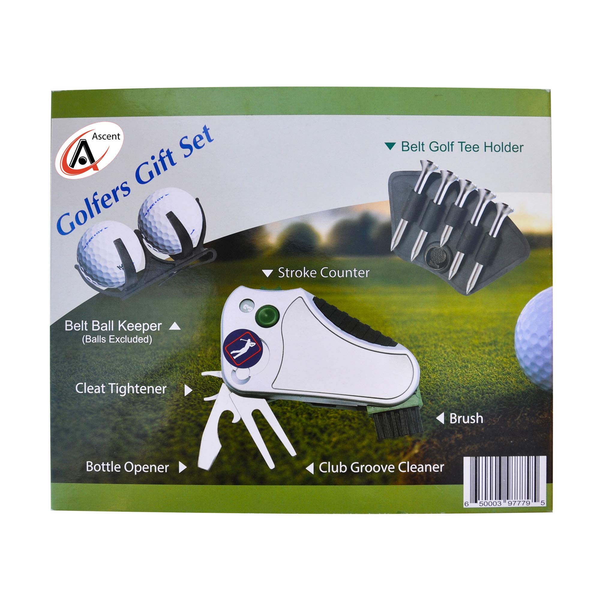 Swiss Ascent belt clip attached to golfer's belt keeping tools secure and within reach