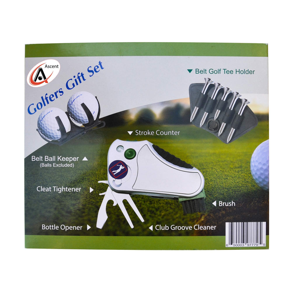 Swiss Ascent belt clip attached to golfer's belt keeping tools secure and within reach