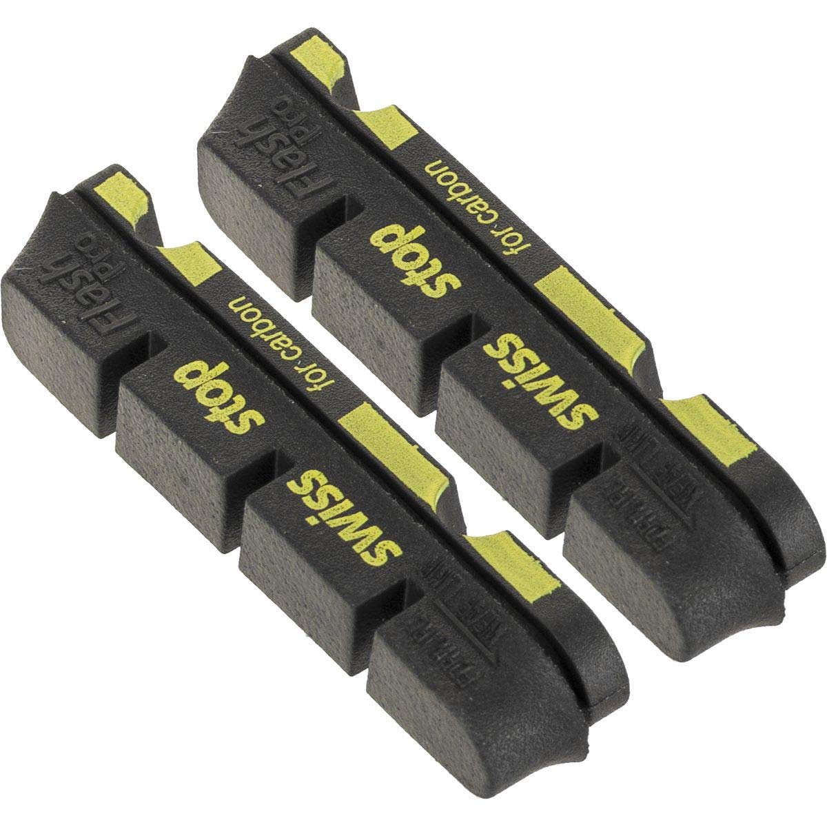SwissStop FlashPro Black Prince front packaging showing four black cartridge pads and label for easy identification and fast replacement