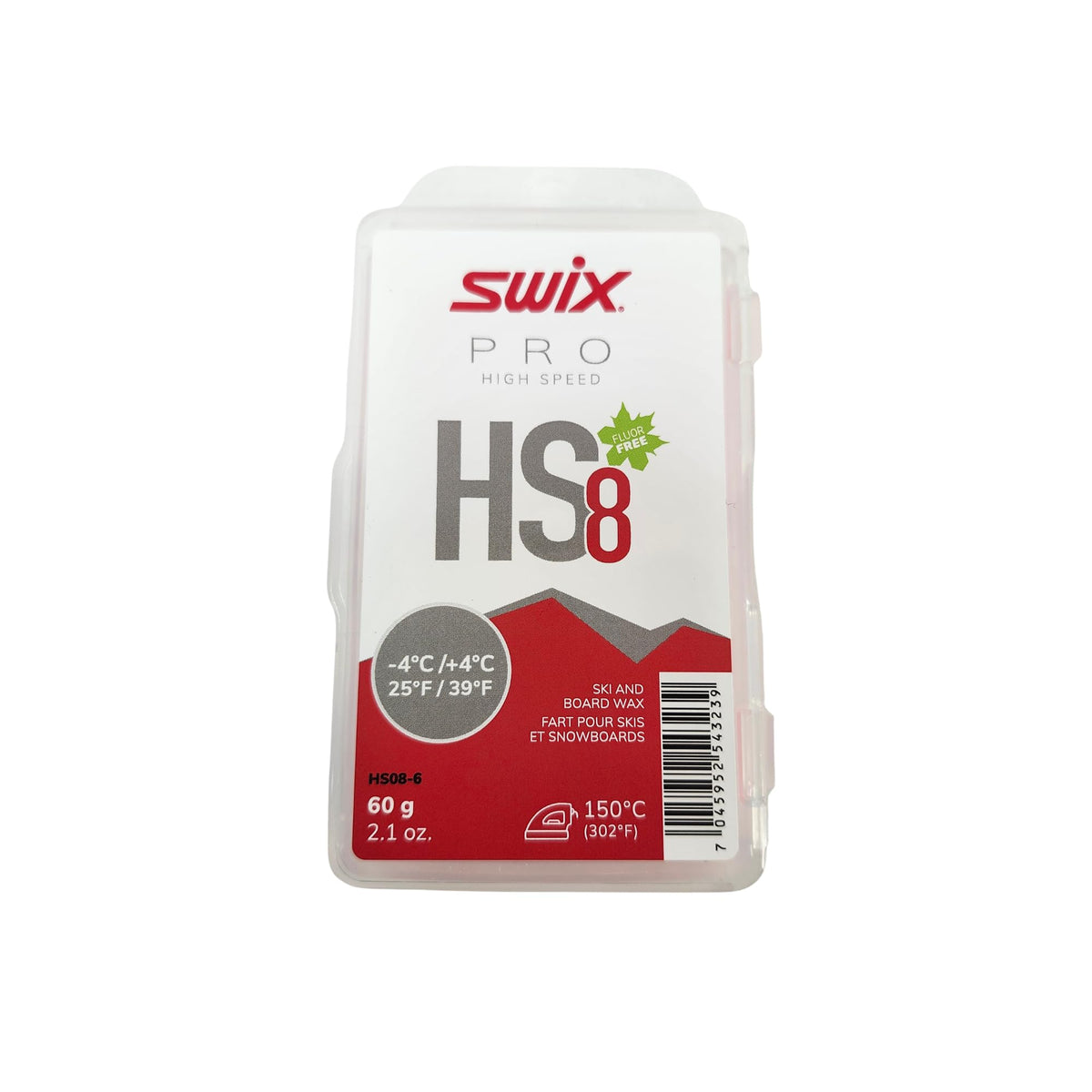 Swix HS8 front packaging showing 60g block and label for quick identification and correct temps