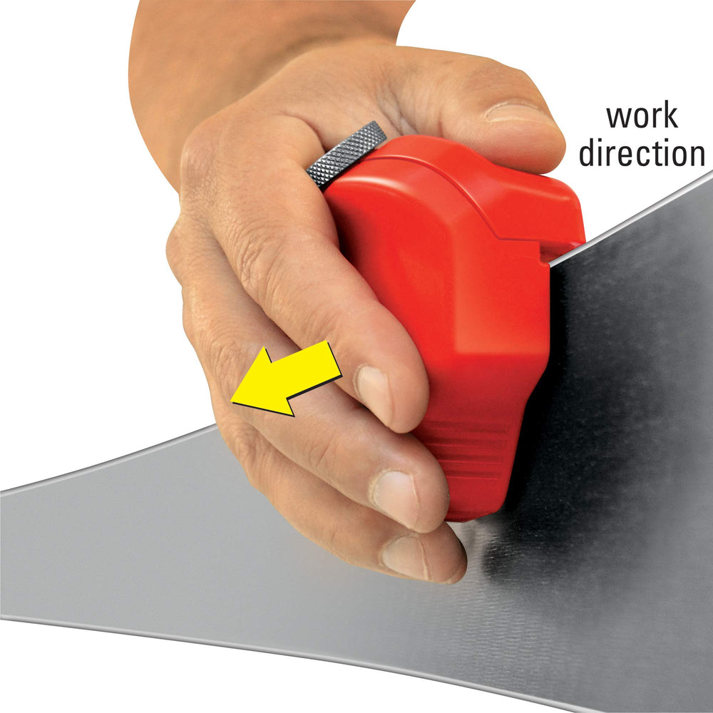 Swix tool sharpening a ski side edge demonstrating improved grip on hard snow