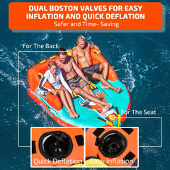 Swonder Boston valve detail enabling fast inflation and minimizing air leaks on the water