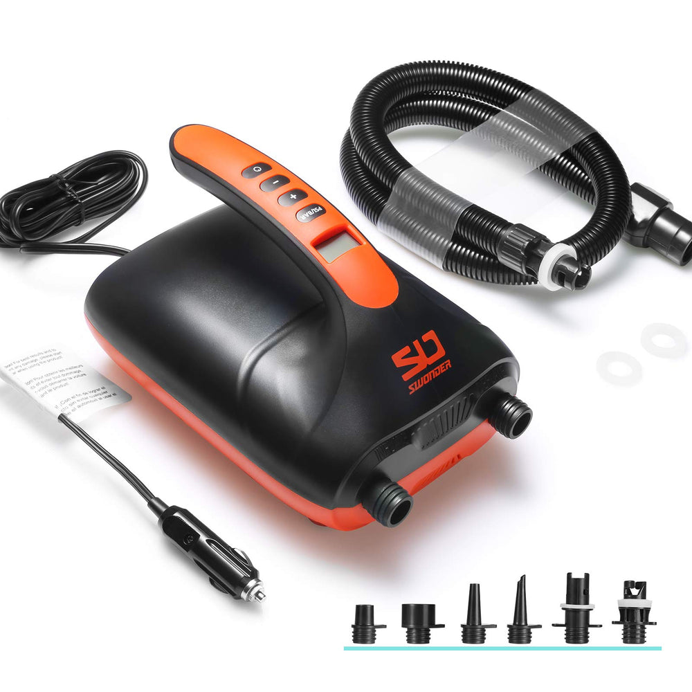 Swonder front view of the pump showing compact design and portability benefits