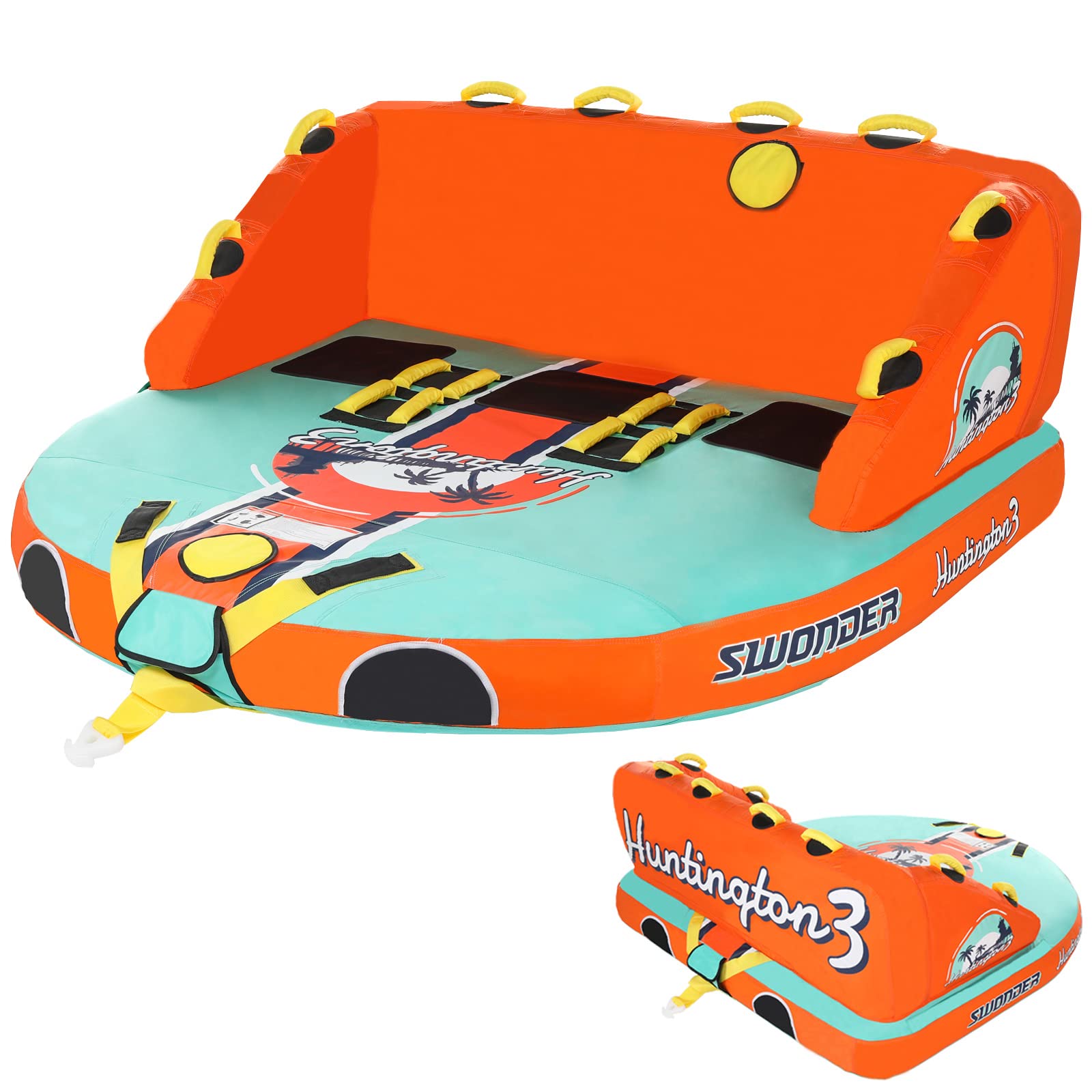 Swonder front view of tube showing large seating and reinforced cover for durability