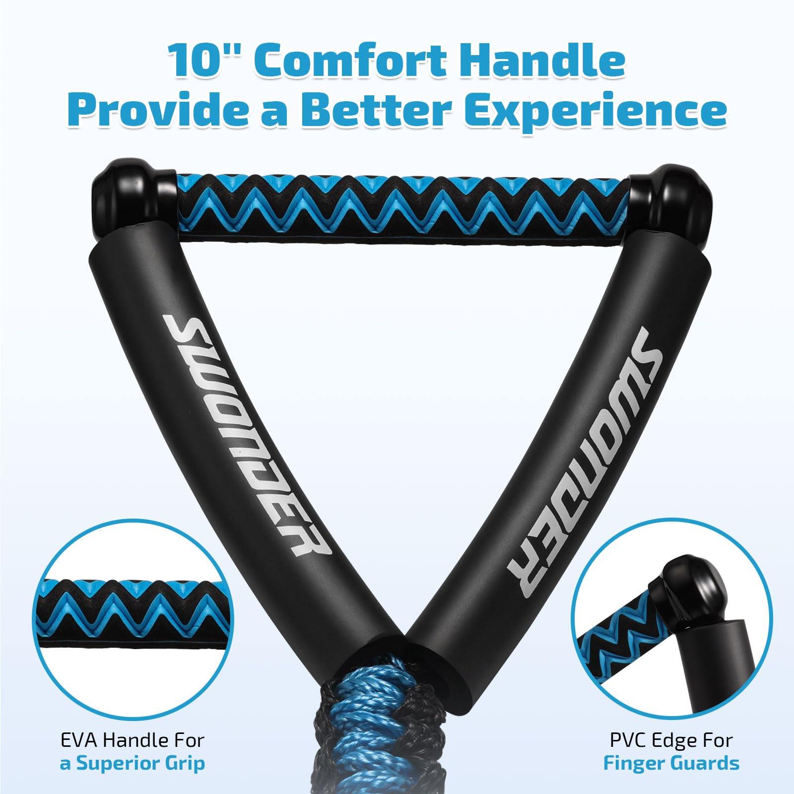 Swonder close-up of EVA diamond handle offering secure grip