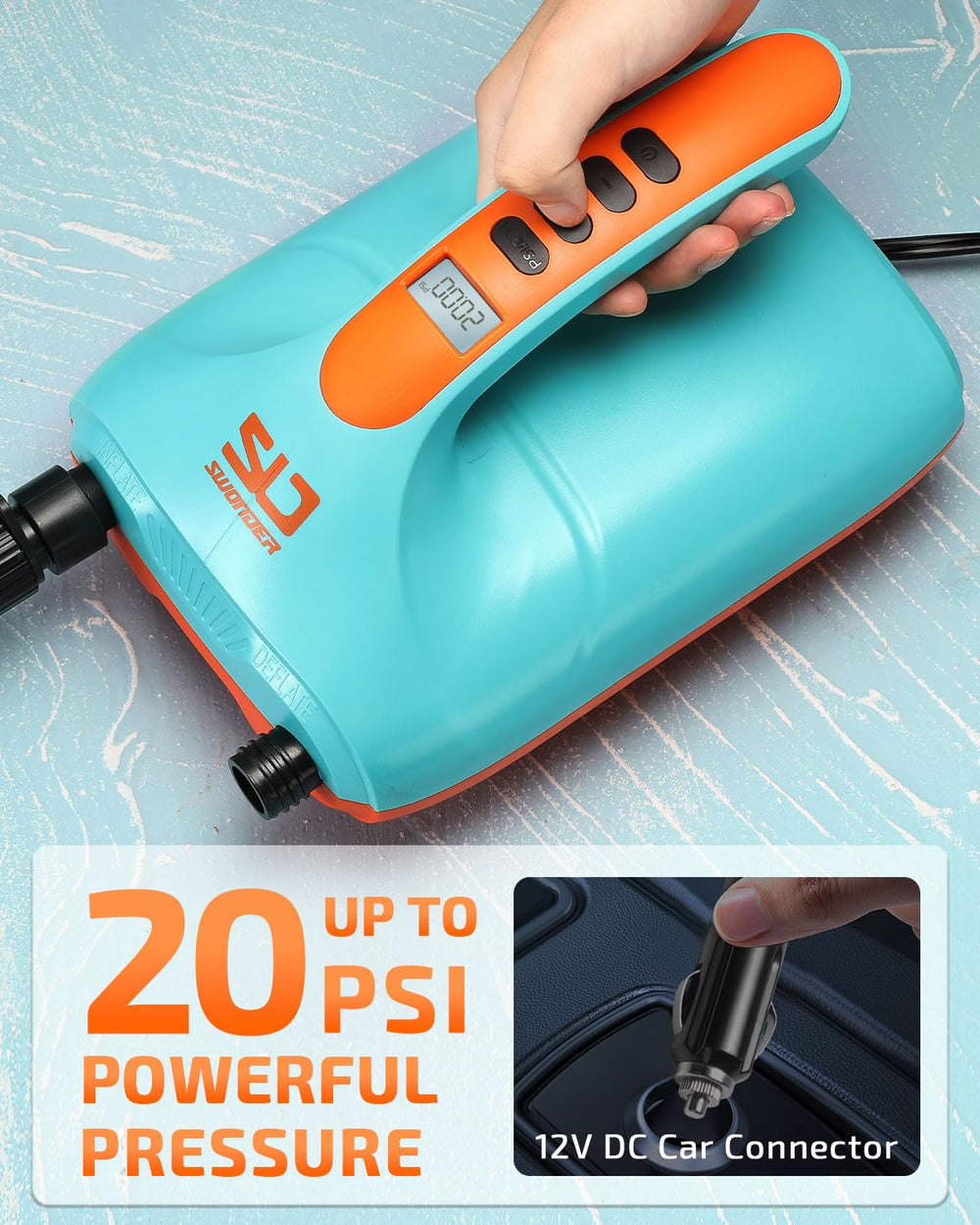Swonder long hose with seven nozzles displayed for versatile connections