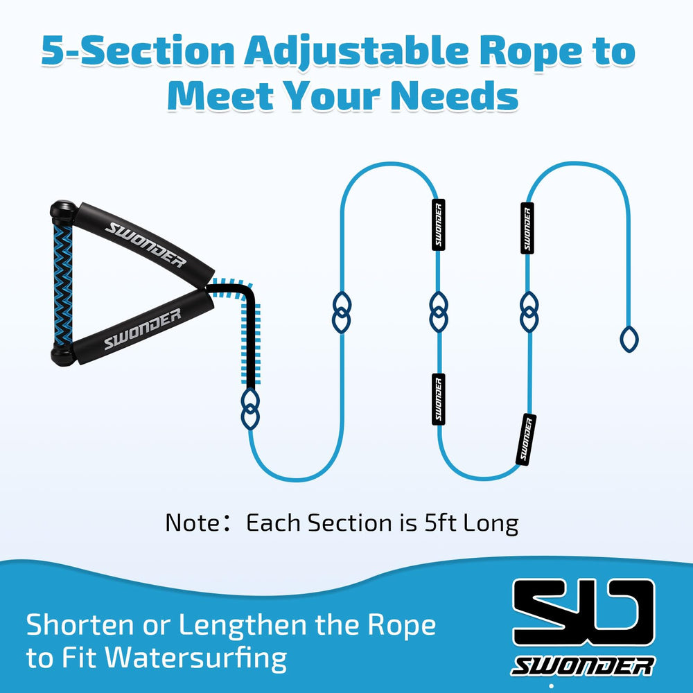 Swonder rope floating on water for easy retrieval and safety