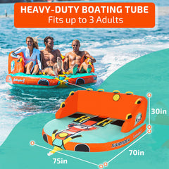 Swonder top view showing three-person seat layout and soft EVA padding for comfort