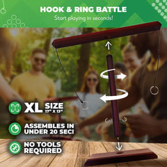 Swooc Battle Hooks XL wood grain close-up highlighting handcrafted durability benefit