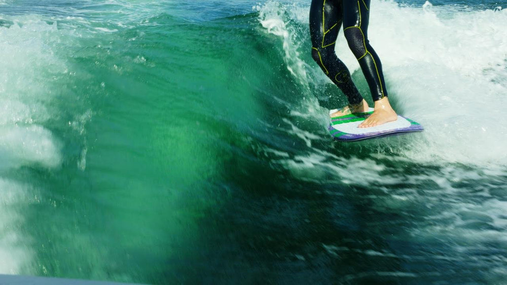 Sylvan Wave Maker installed on boat transom showing improved wake shaping benefit