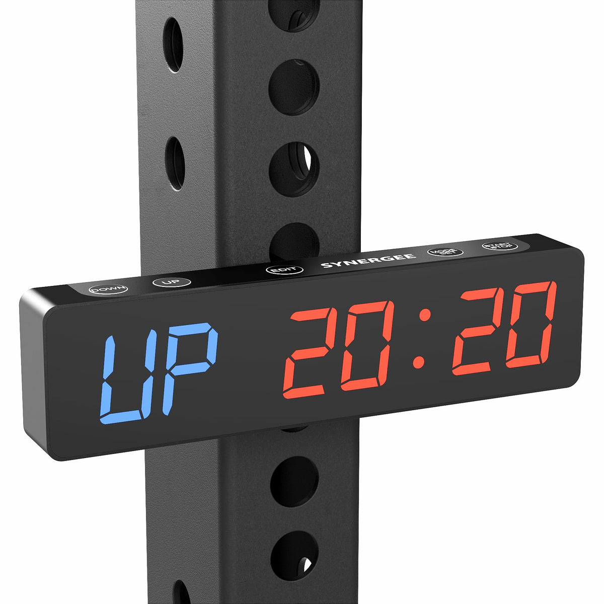 Synergee front view LED display showing bright numbers for easy timing