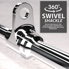Synergee lat bar rotating bracket demonstrating smooth swivel and cable alignment benefit