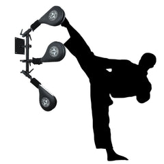 SYNTECSO front view of wall mounted kick pads showing stable training benefit
