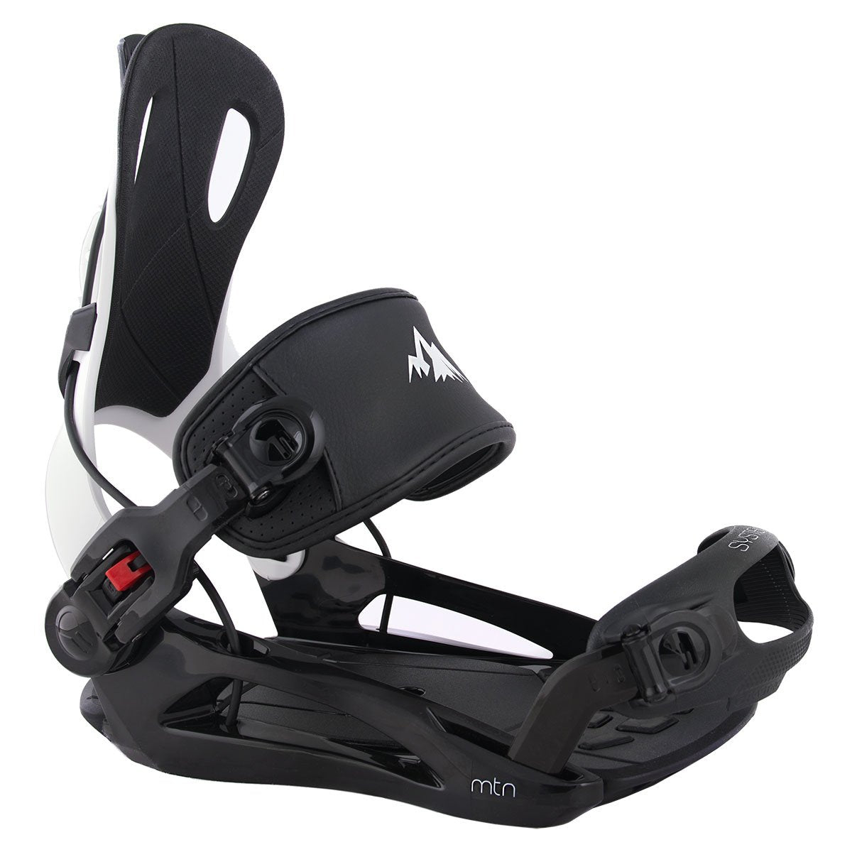 System MTN front view of XL bindings showing rear-entry hi-back and baseplate, quick access