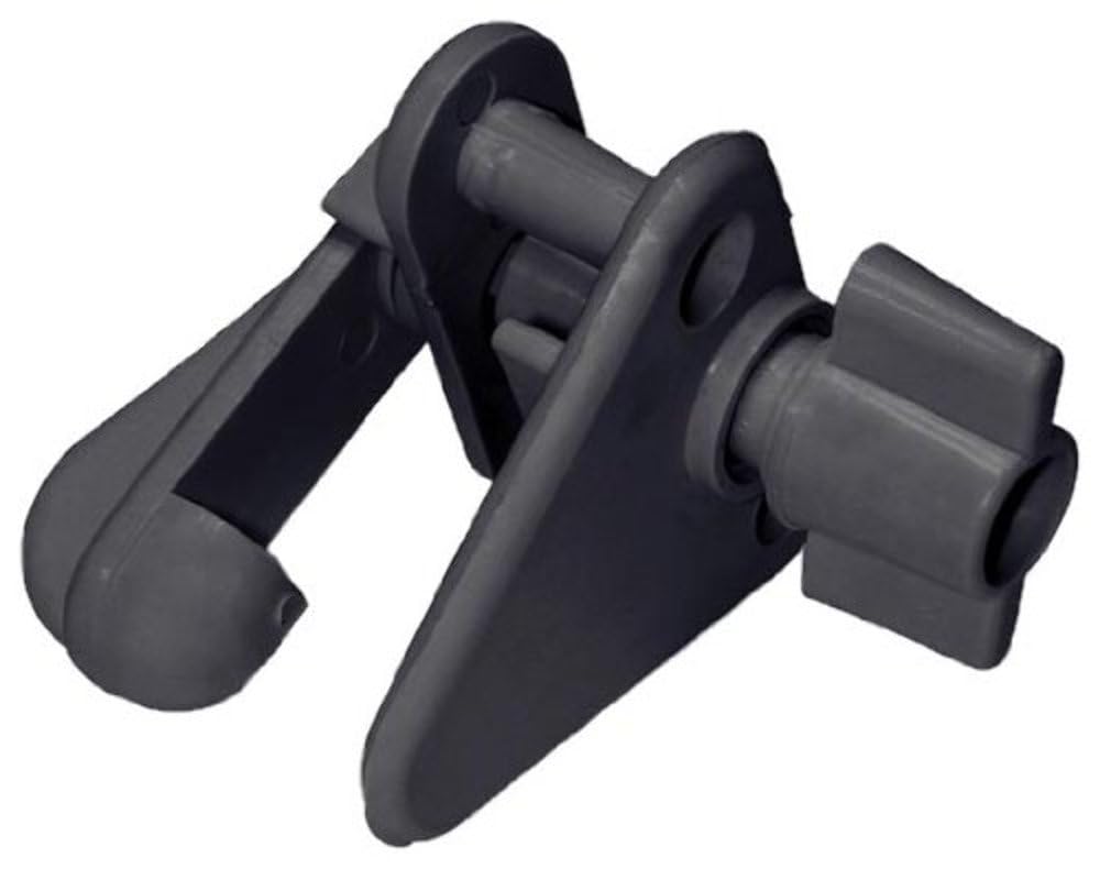 T-H Marine black pontoon gate latch front view shows secure fit and quiet operation