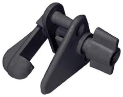T-H Marine black pontoon gate latch front view shows secure fit and quiet operation