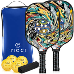 T TICCI paddle front view showing fiberglass face and clean edge for consistent strikes