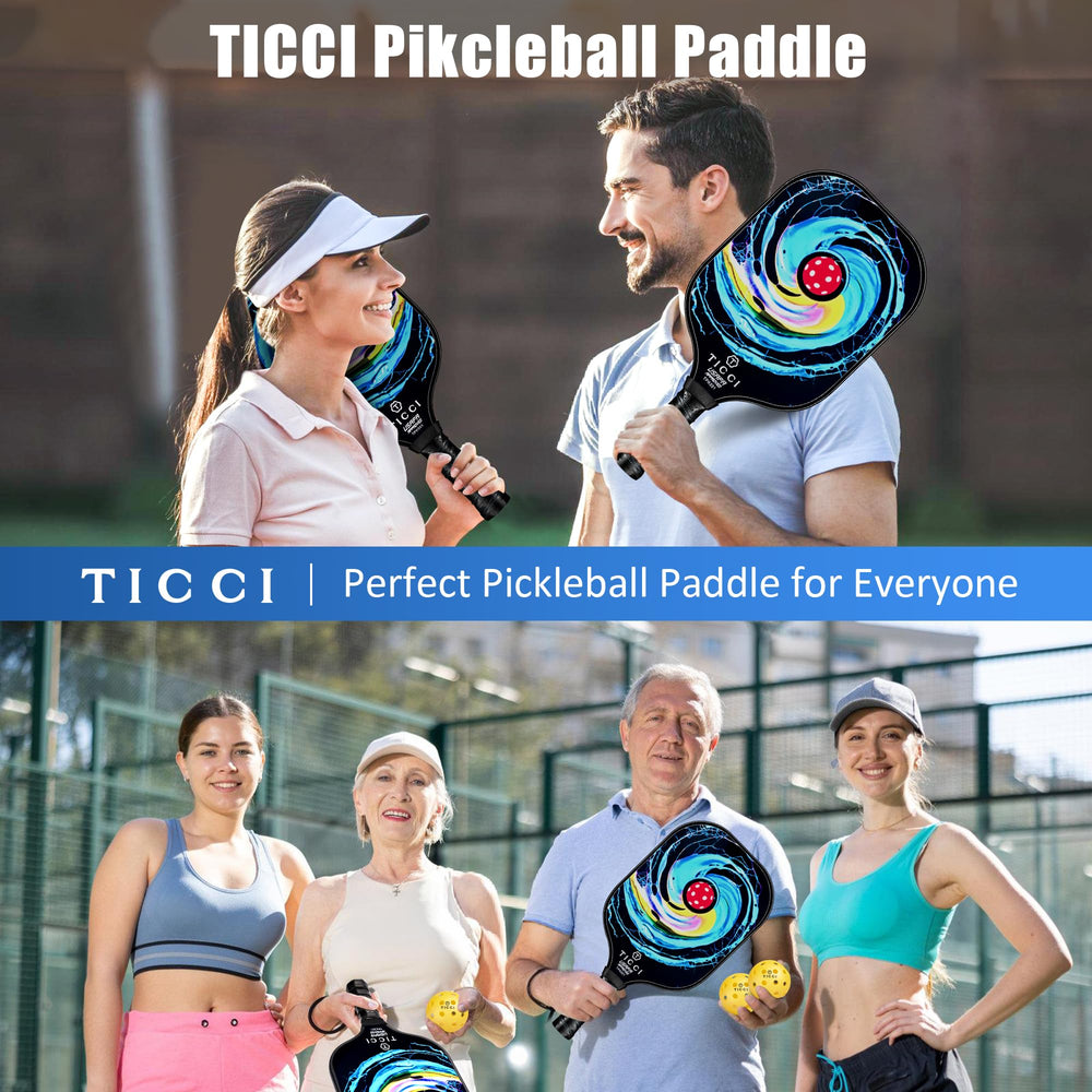 T TICCI paddle held in hand demonstrating lightweight 8 oz balance and reduced fatigue benefit