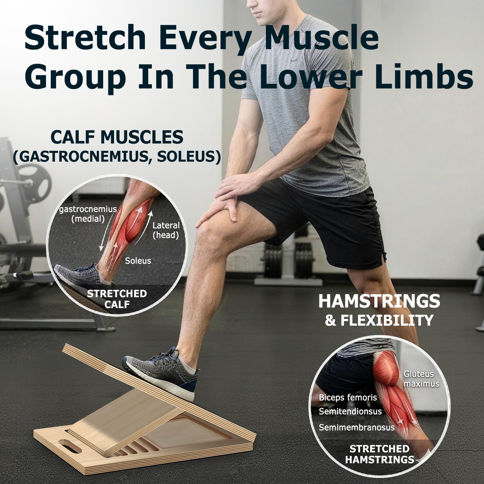 TABEKE user using board during squat to show better ankle mobility benefit
