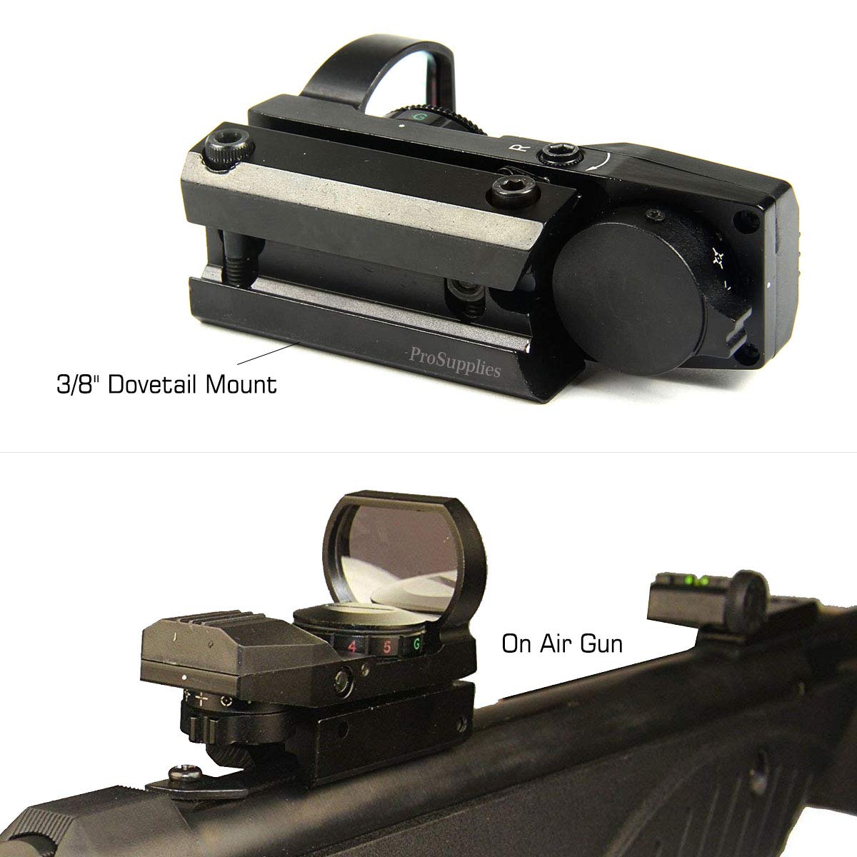 TACFUN side profile mounted on 3/8 inch dovetail rail for secure fit