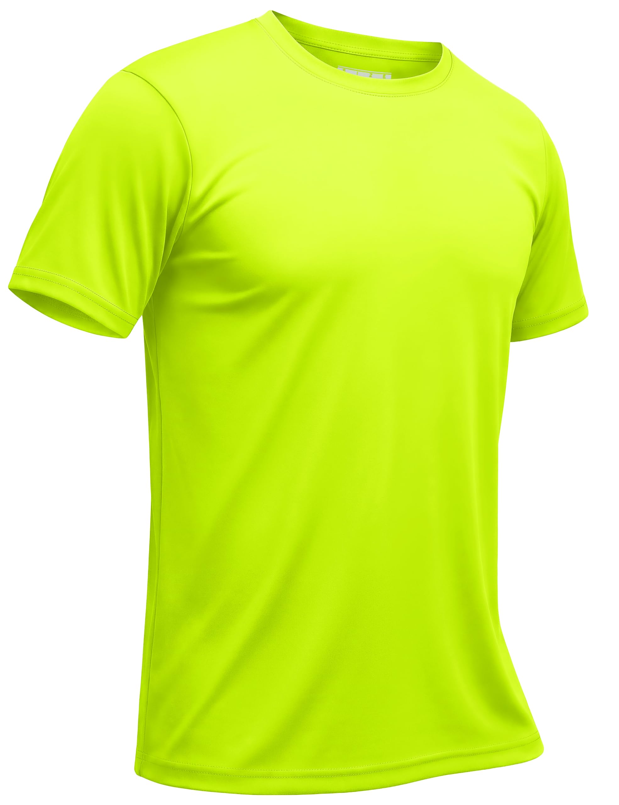 TACVASEN front view green performance tee showing athletic fit and UPF benefit