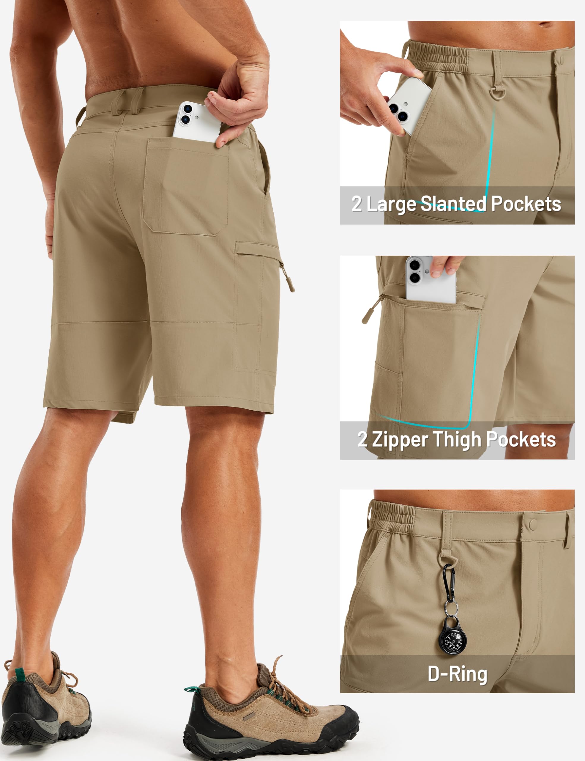 TACVASEN close-up of zippered thigh pocket securing valuables while active