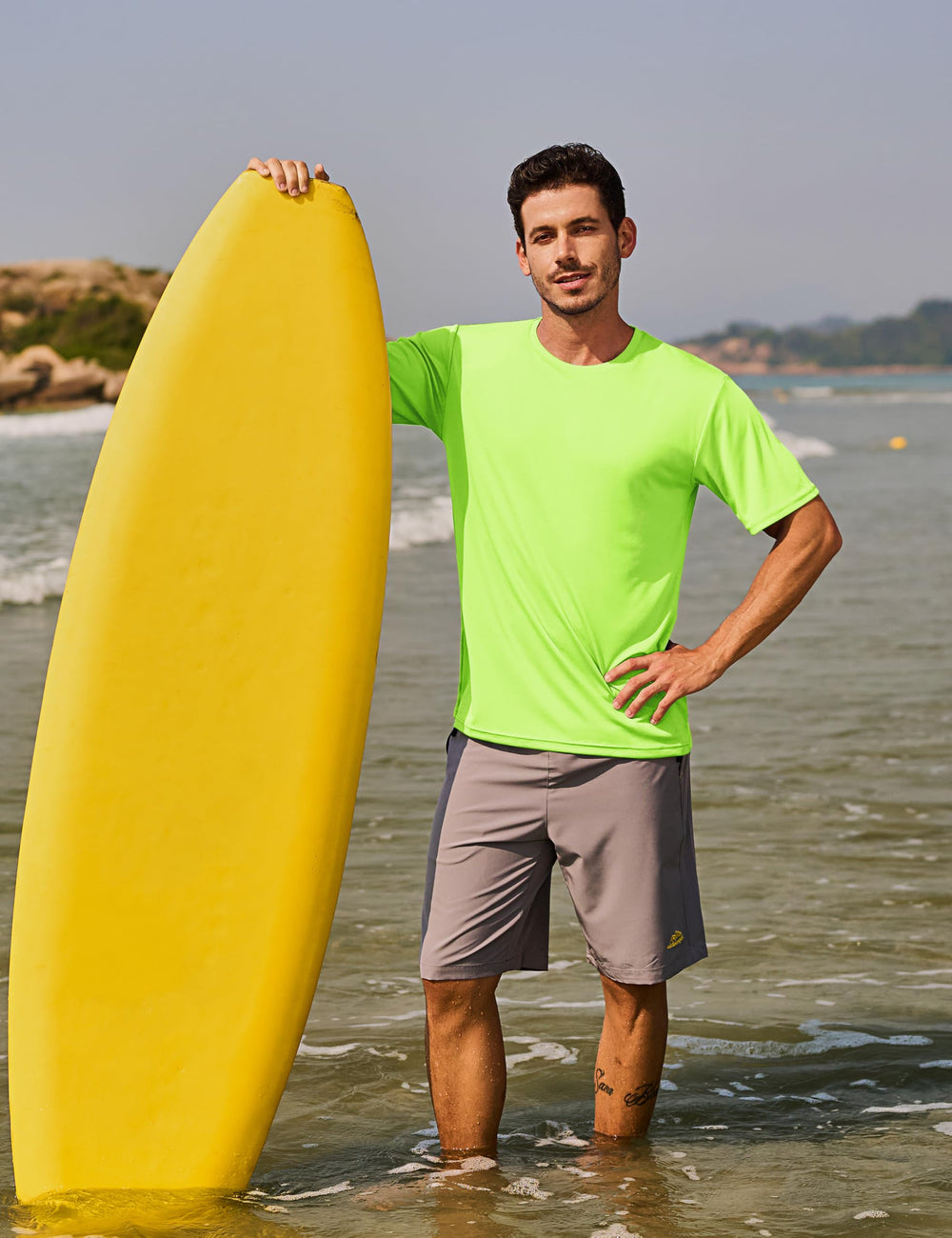 TACVASEN side profile on model demonstrating stretch and mobility benefit