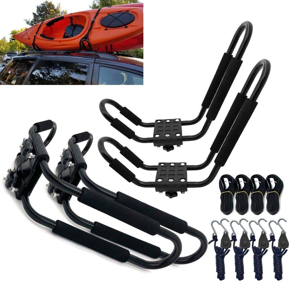 Taelakeni front view of J-bar carrier showing robust frame and finish for secure transport