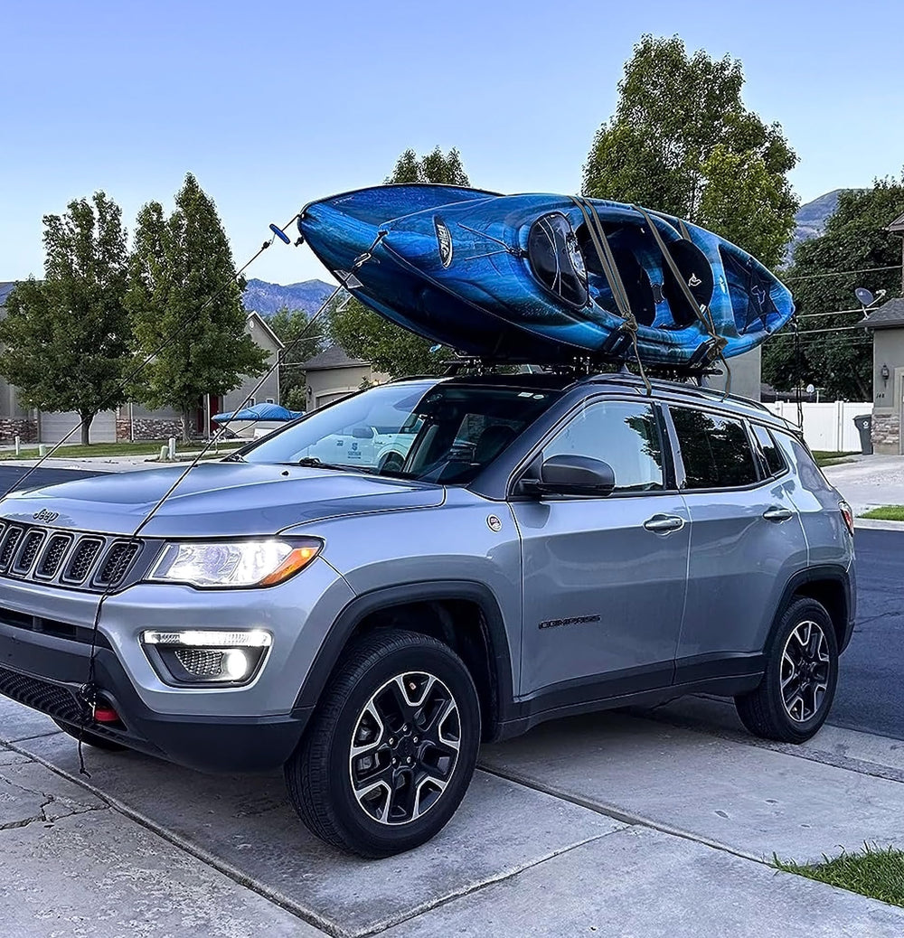 Taelakeni lifestyle image with car and kayak at lakeside highlighting outdoor convenience