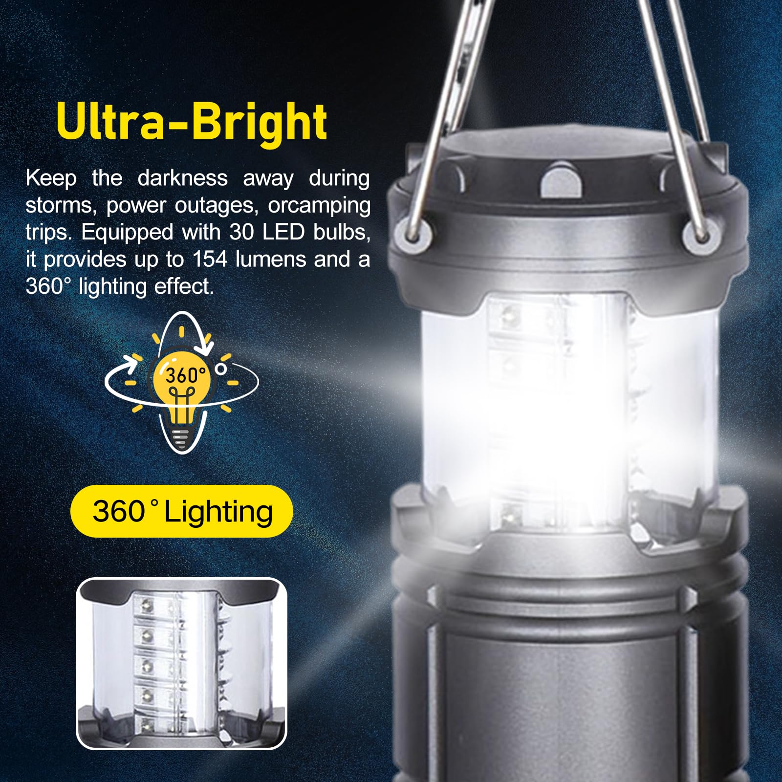 TAIHOM ELECTRIC collapsed lantern close-up showing compact storage convenience and durability