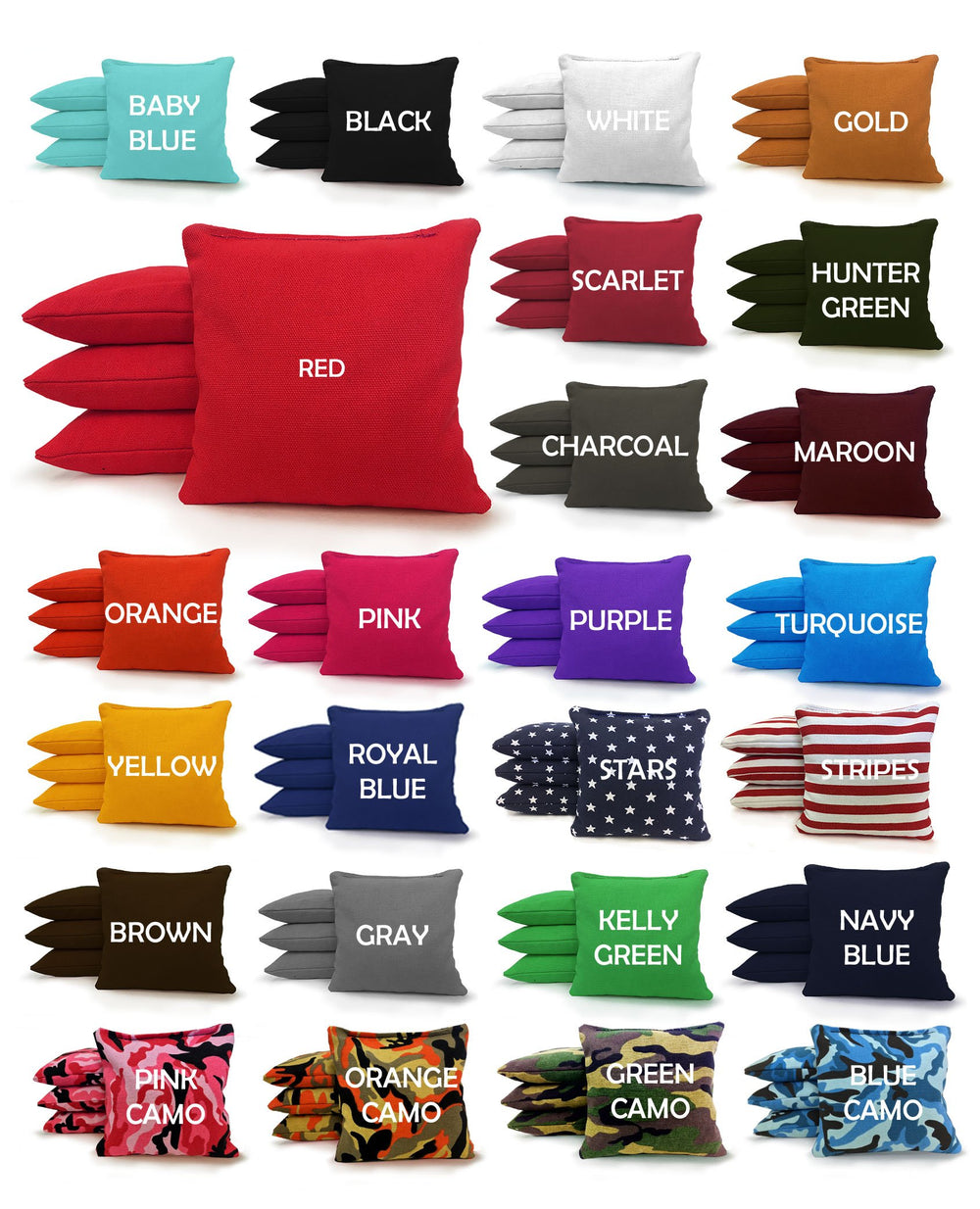 Tailgating Pros bags beside ruler showing regulation 6x6 size for consistent play