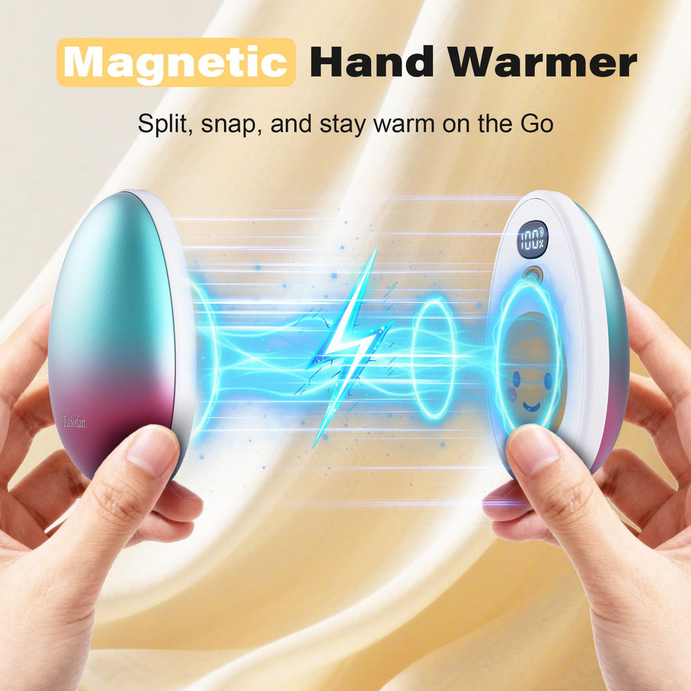 Taiofan held in palm demonstrating portable warmth benefit