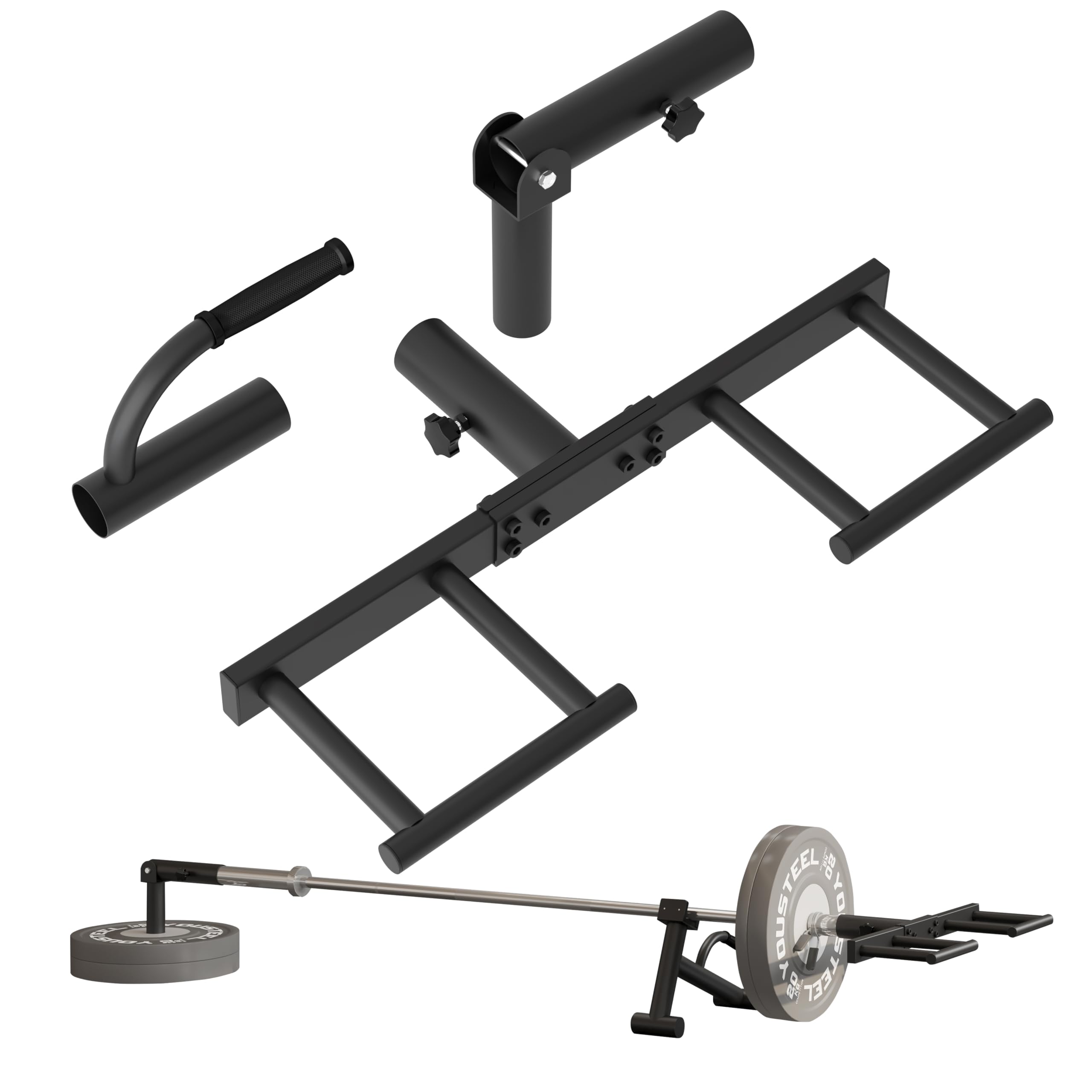 Tamisom front view of attachment set showing durable construction and versatility