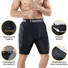 Tanden side profile showing tailbone coverage for improved impact absorption