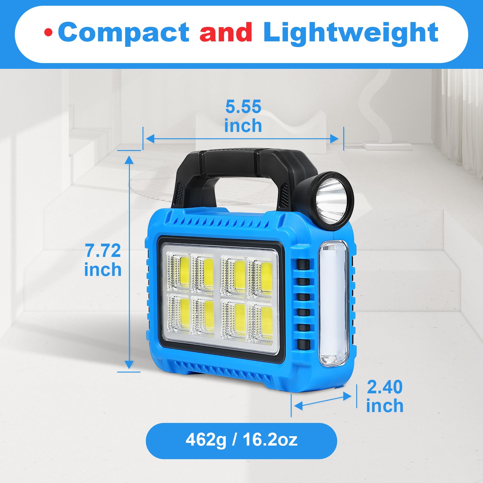 TANSOREN top solar panel detail illustrating off-grid USB and solar recharge advantage