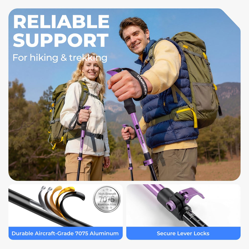 TANSTRIDER folded tri-fold poles compacted to 14.5 inches for easy packing