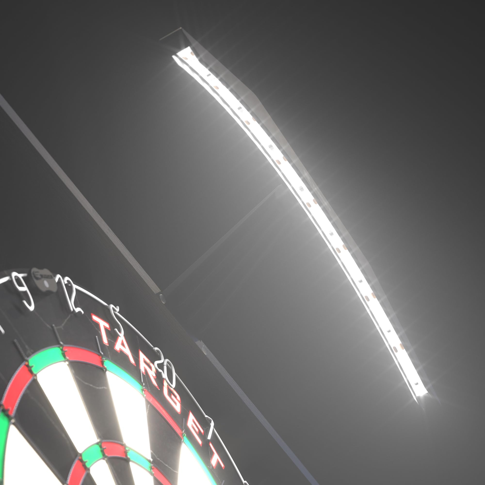 Target Darts Arc side profile showing low-profile arm and neat fit
