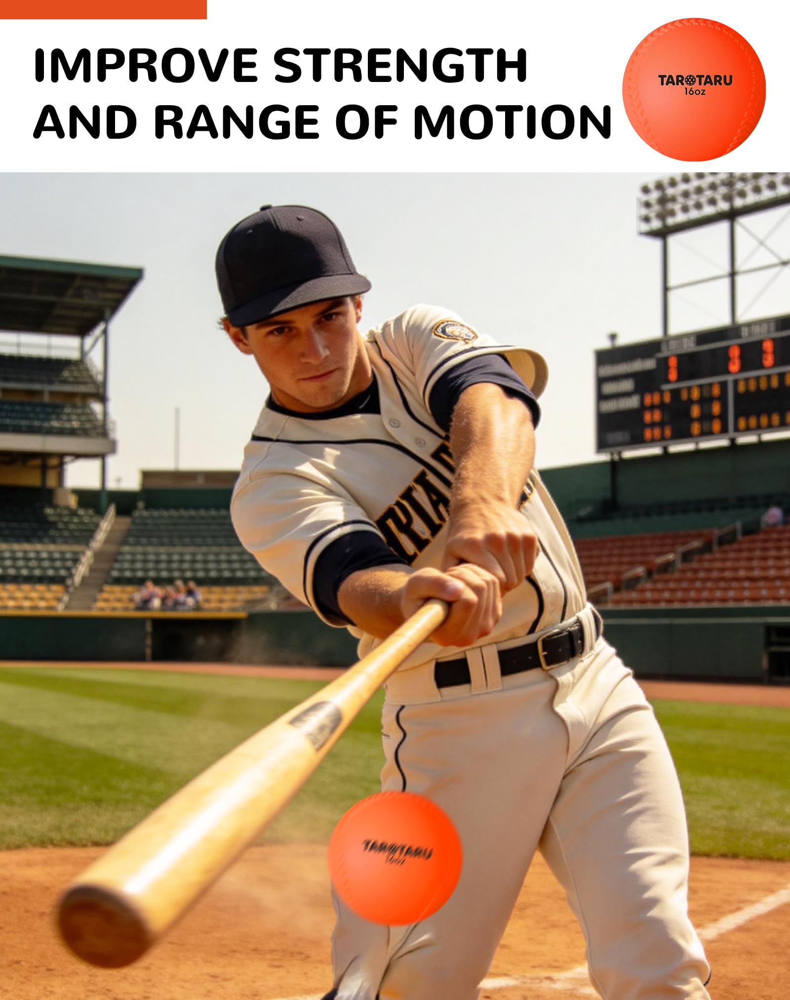 Tarutaru used in a batting cage showing swing practice and power-building benefit