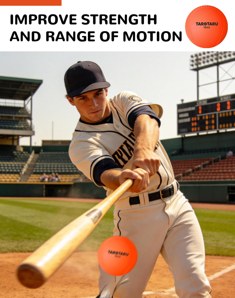 Tarutaru used in a batting cage showing swing practice and power-building benefit