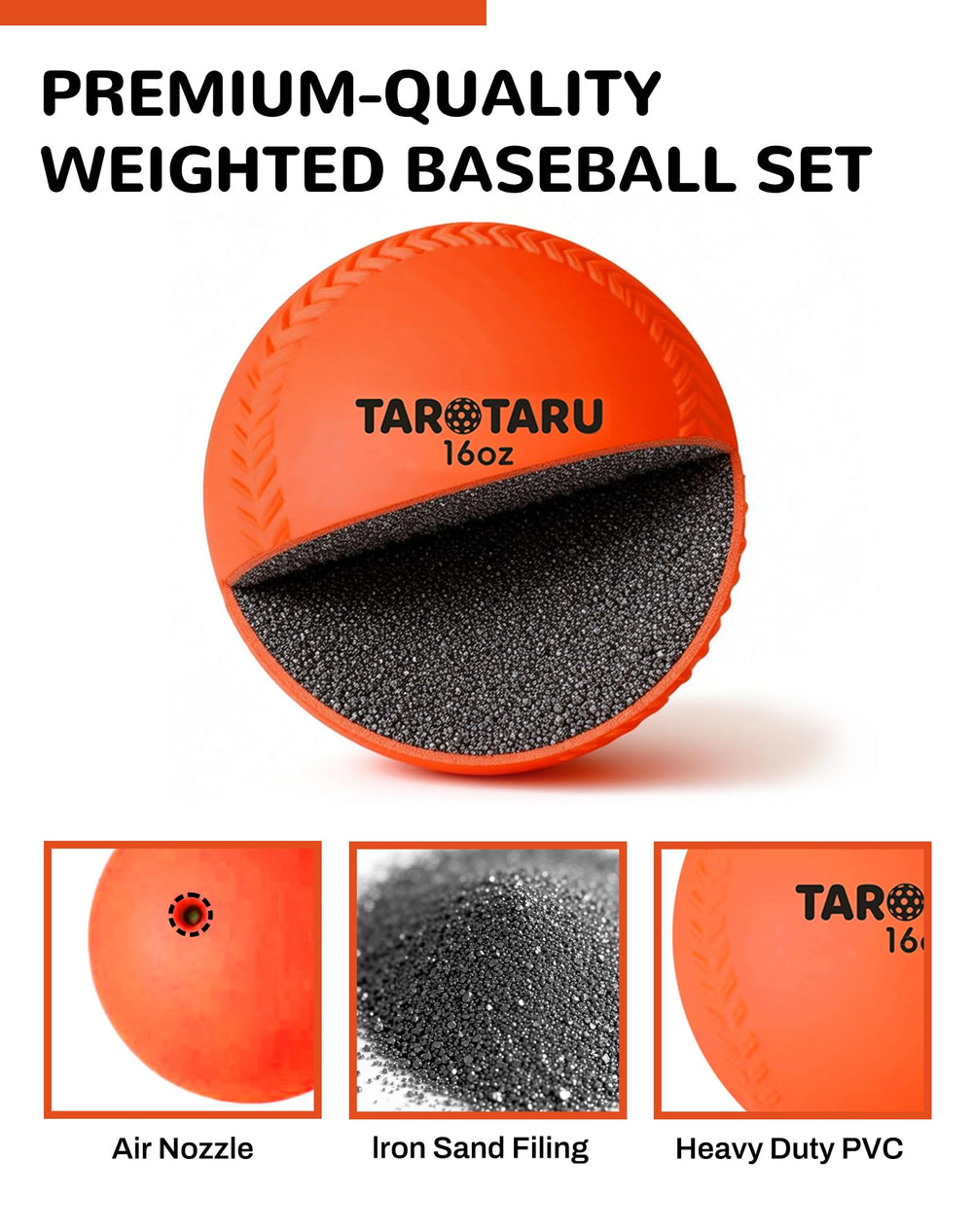Tarutaru iron-sand filling detail showing consistent weight distribution benefit
