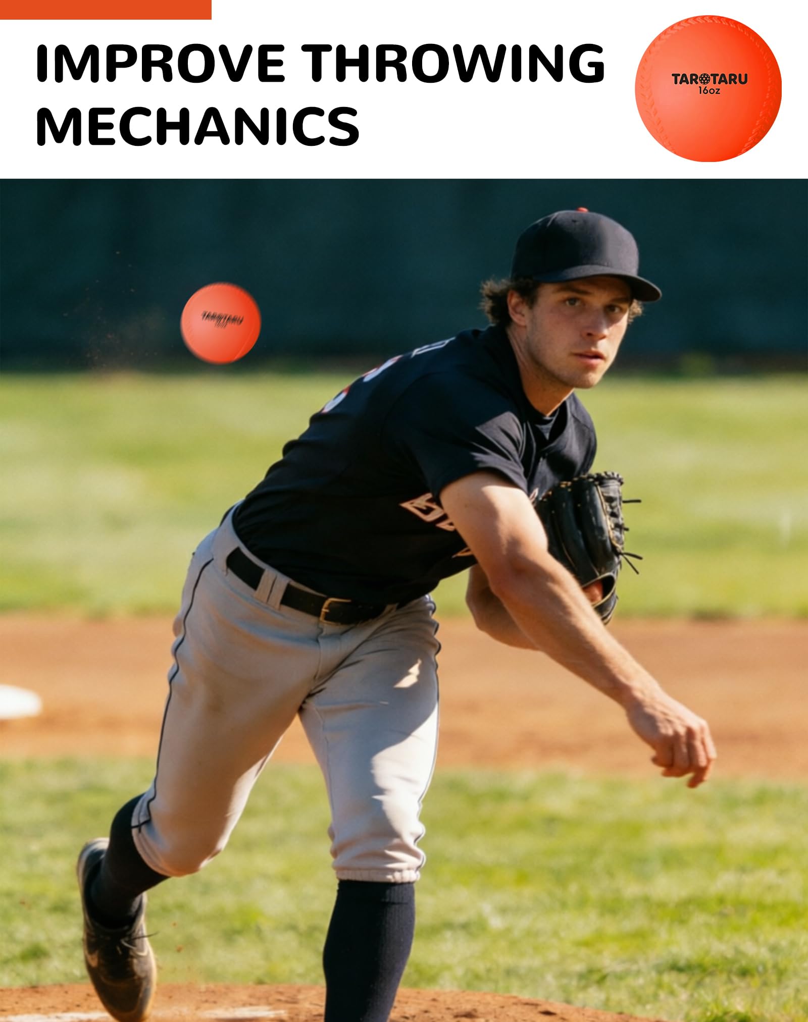 Tarutaru used in a pitching drill on field showing arm-strength training benefit