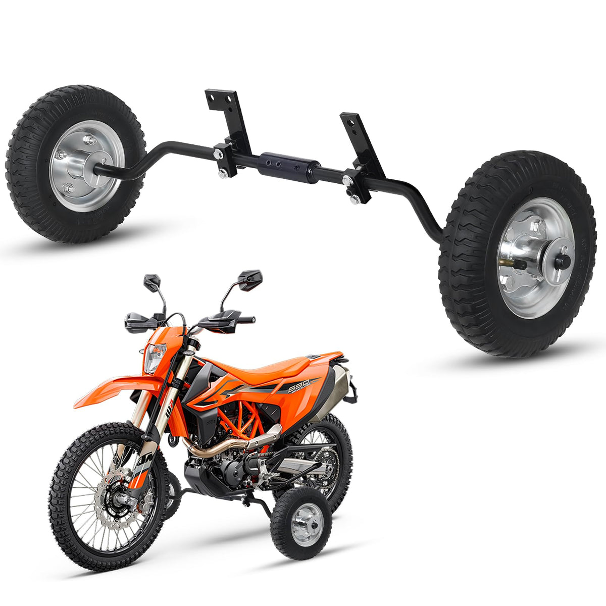 Tayizoo front view of training wheels kit showing complete hardware and benefit stability