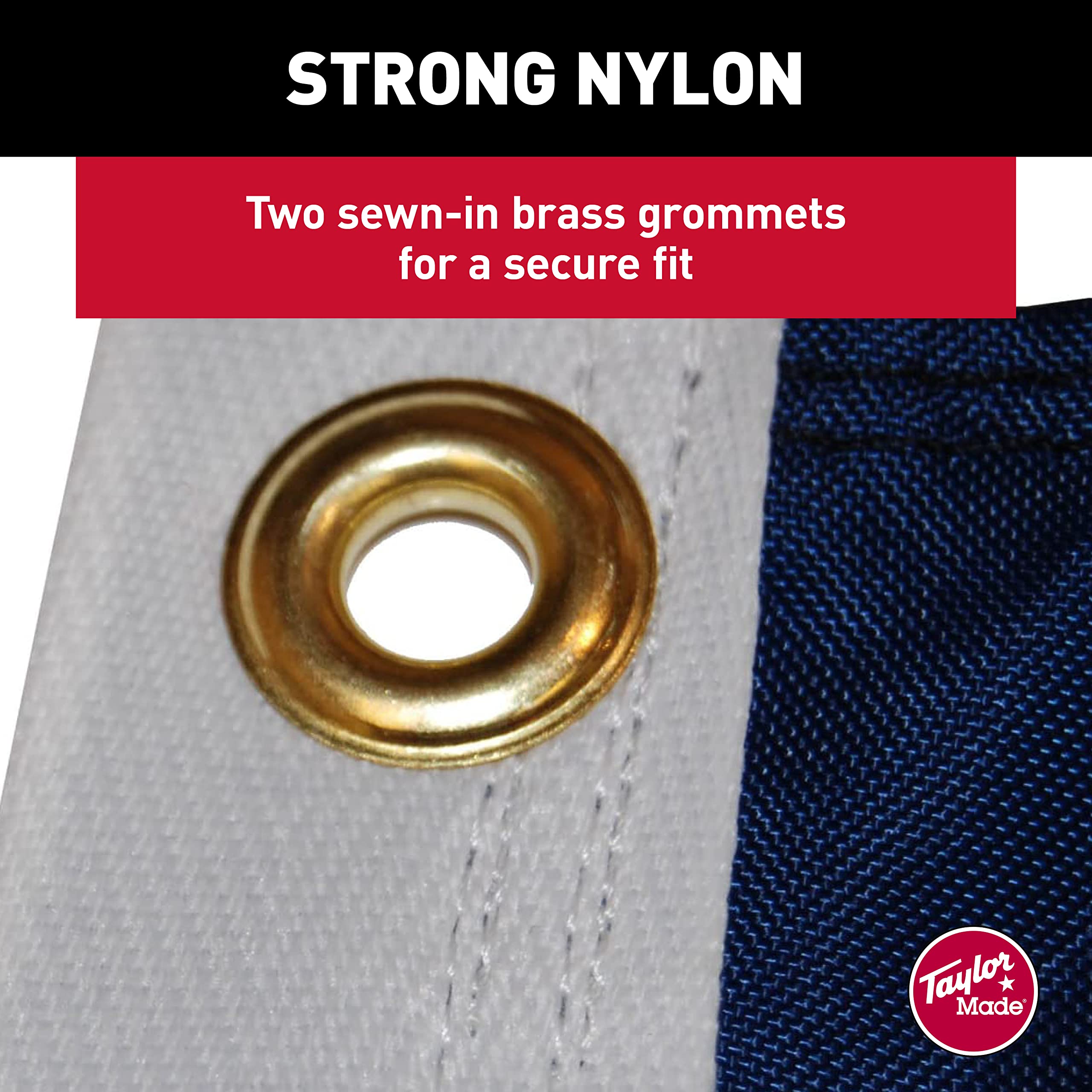TaylorMade stitched stripe detail emphasizing reinforced seams and long life