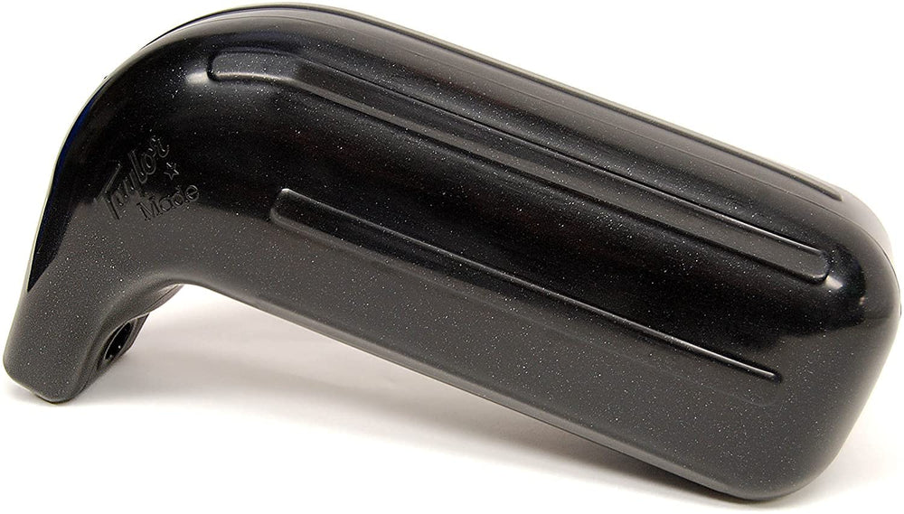 TaylorMade front view of metallic black low freeboard fender showing square profile and protection