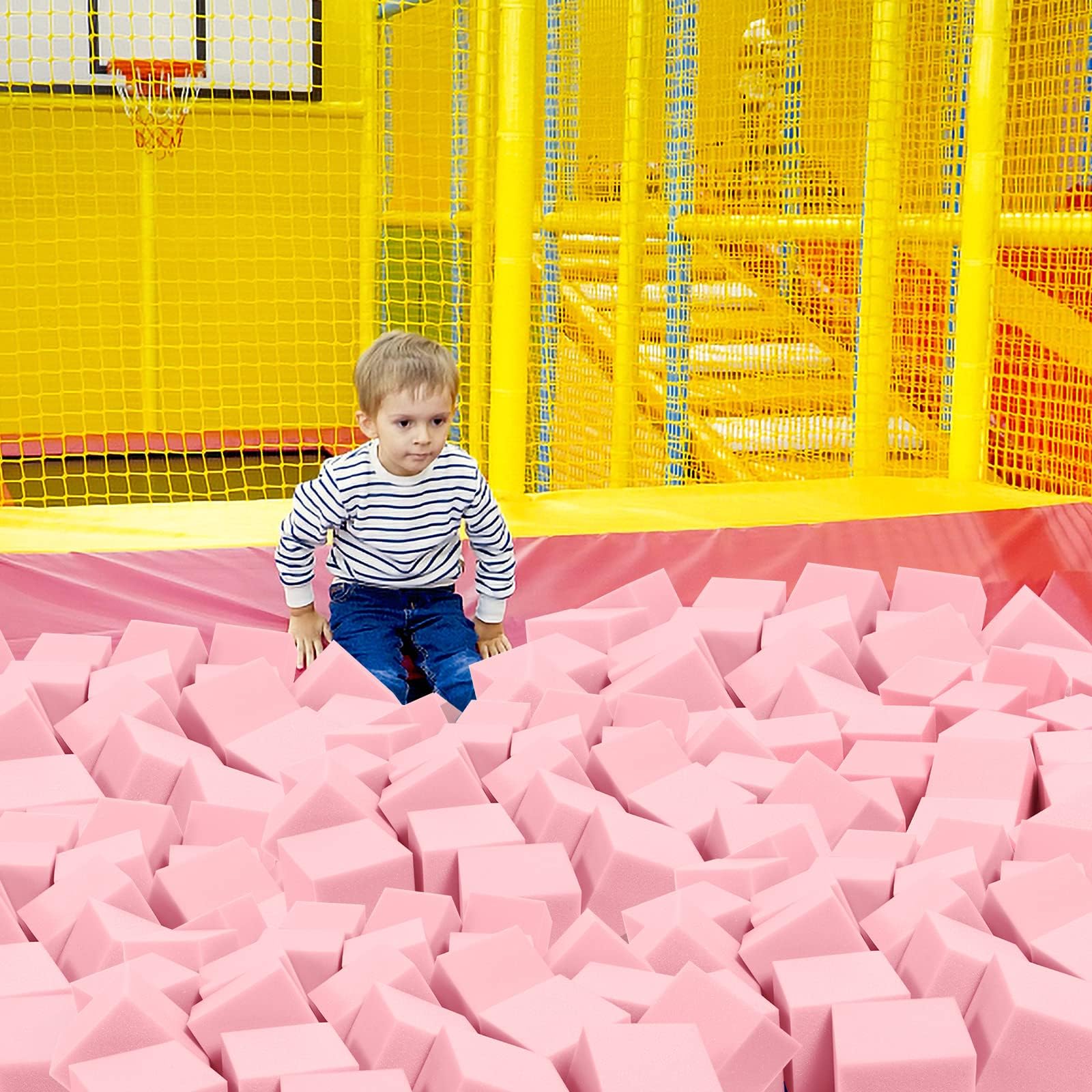 TAYUQEE cubes used on a trampoline edge adding protective padding benefit