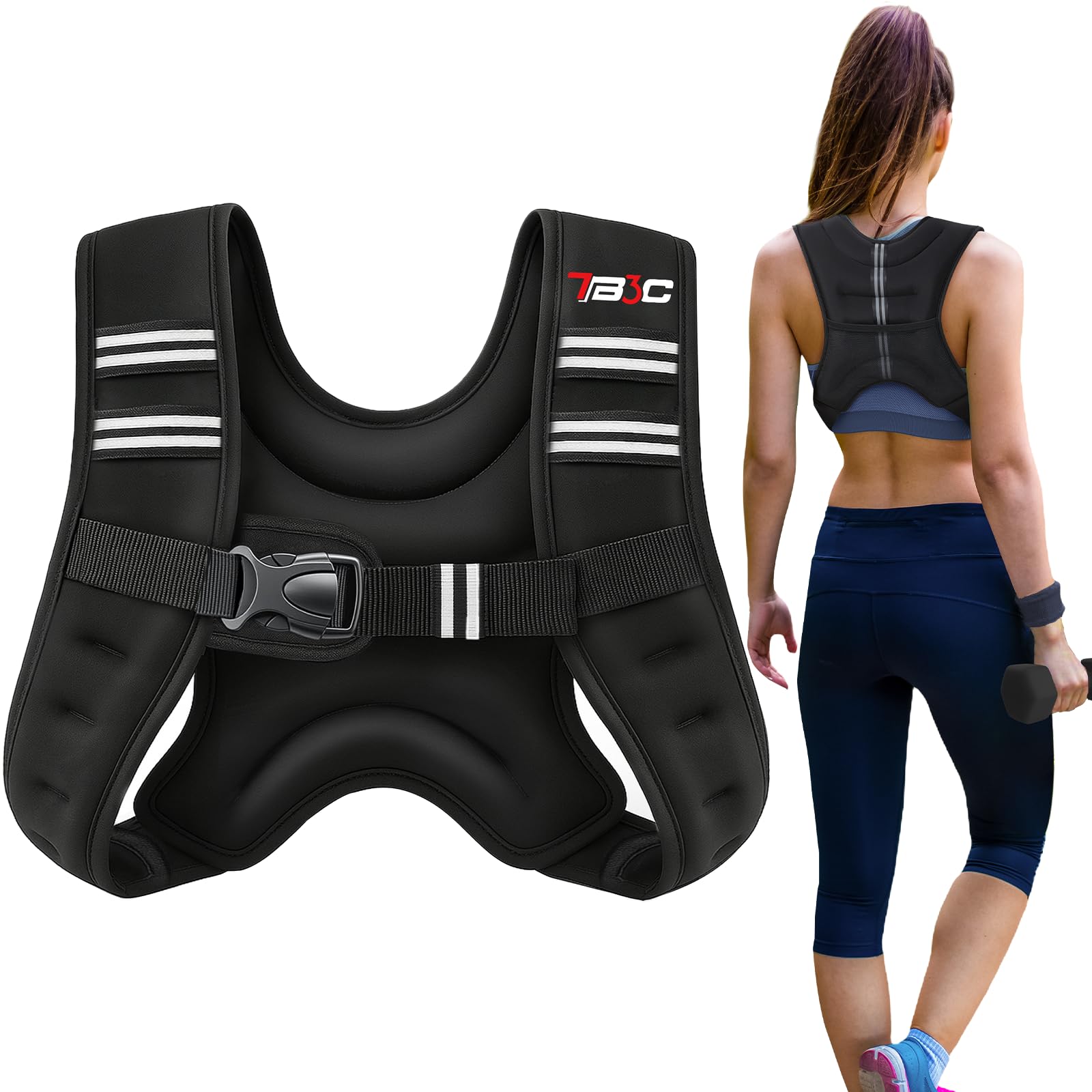TB3C front view of vest showing secure fit and pockets for versatile training