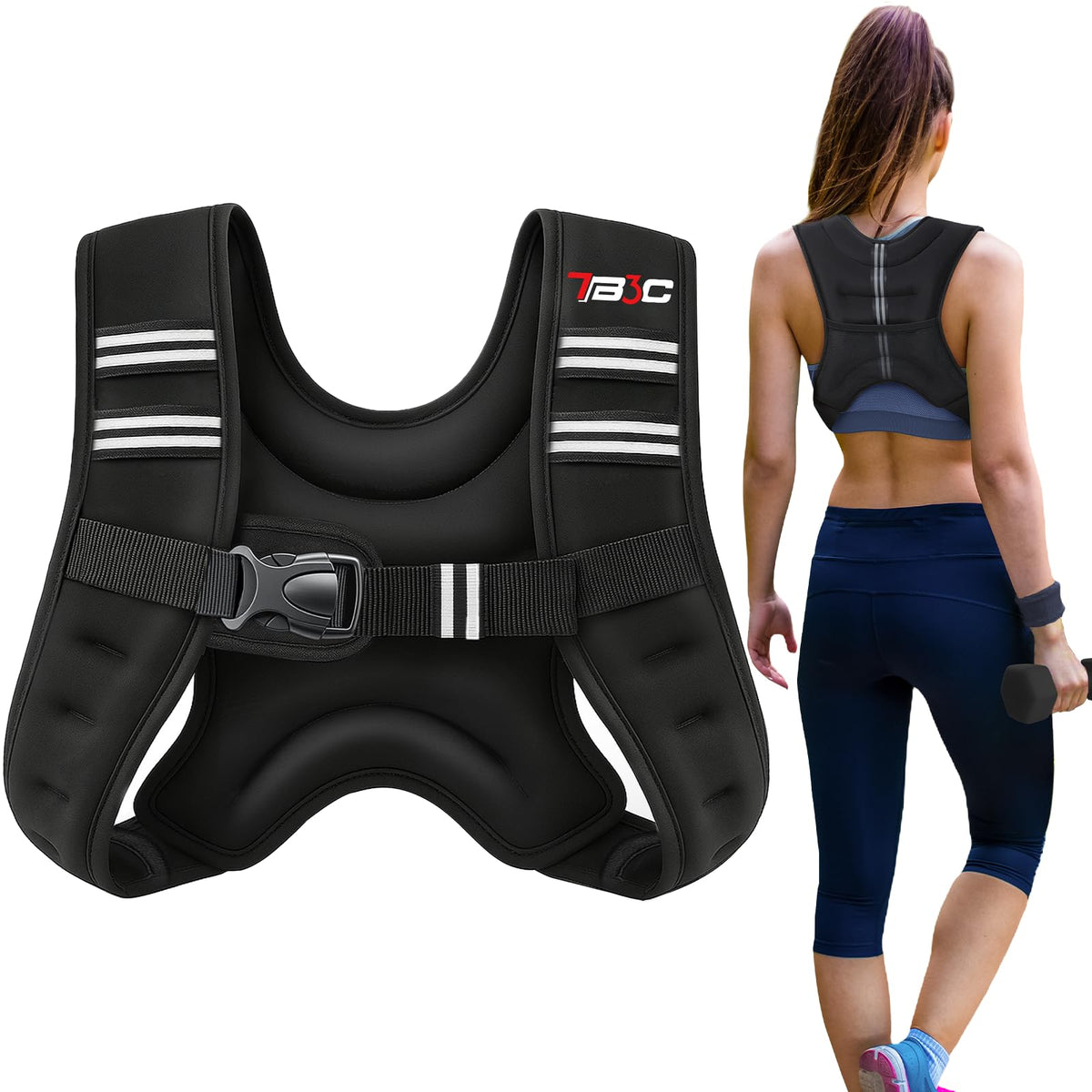 TB3C front view of vest showing secure fit and pockets for versatile training