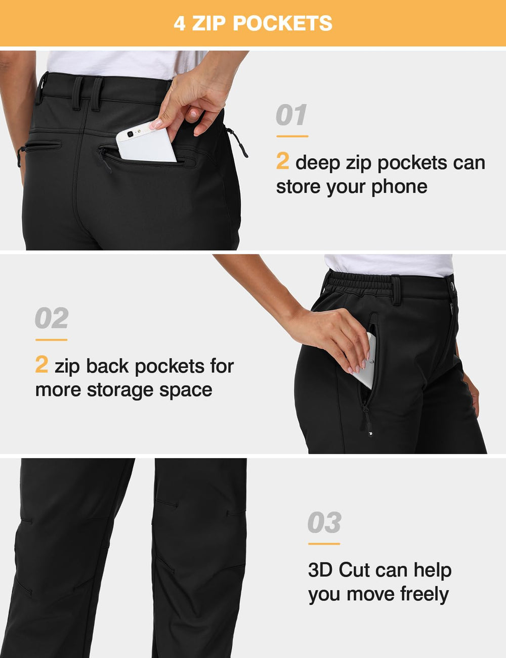 TBMPOY back view displaying two zippered pockets for safe storage on the move
