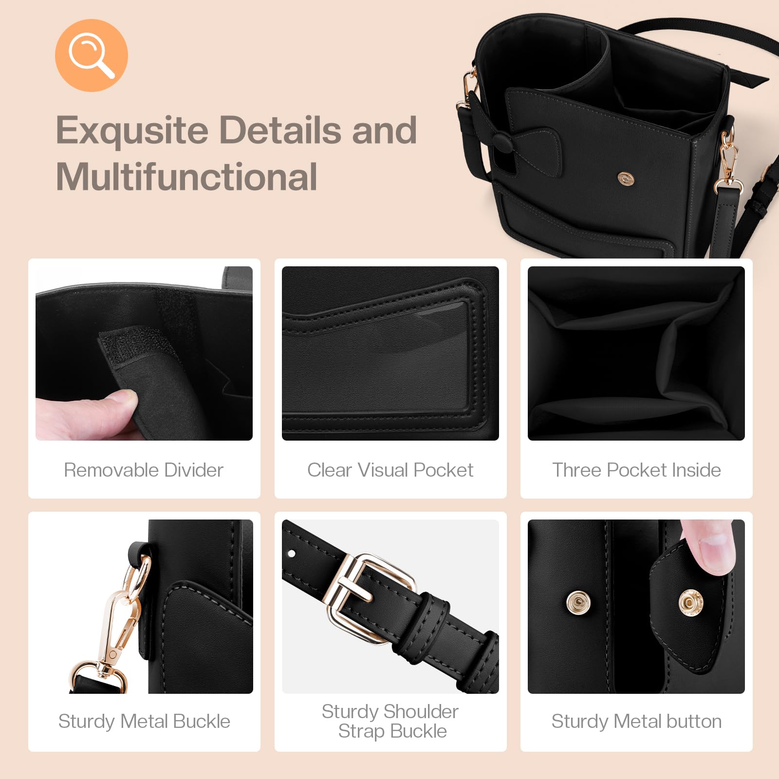TCJJ open bag interior showing removable partitions and card slots benefit