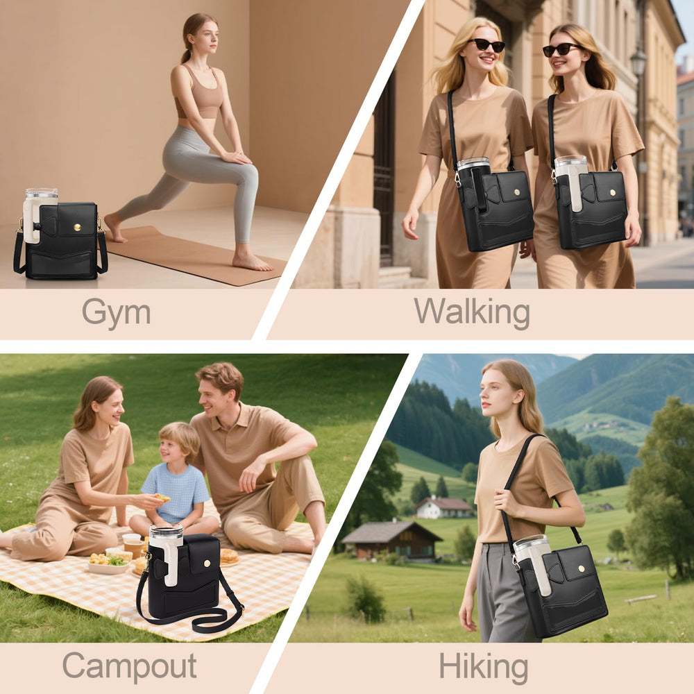TCJJ bag next to phone showing size scale and organized storage benefit